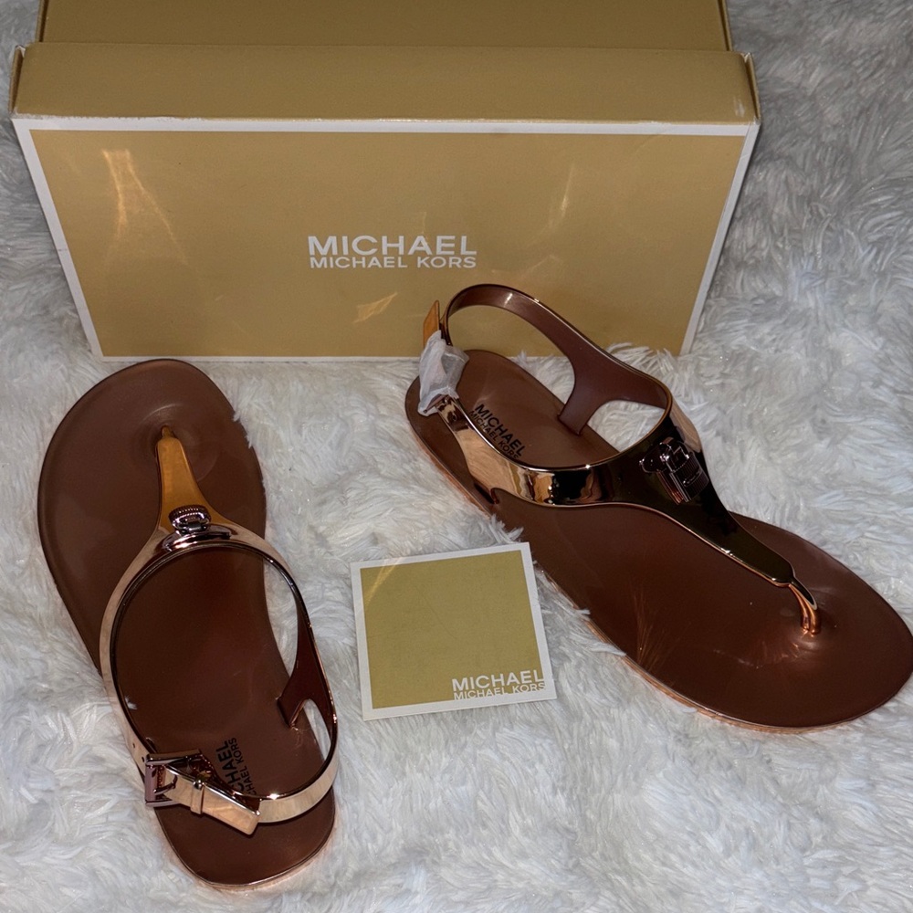 Michael Kors Metallic Rose Sandals